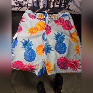 Ocean Current Pineapple Print Swim Shorts